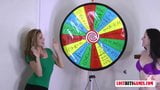 3 meninas muito bonitas jogam uma partida de strip spin the wheel snapshot 4