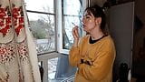 stepsister smokes a cigarette and drinks alcohol snapshot 3