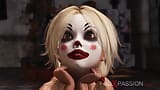 Joker folla duro a una linda rubia sexy con una máscara de payaso en la habitación abandonada snapshot 2