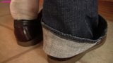 Caroline shoeplay Sperry while doing dishes PREVIEW snapshot 10