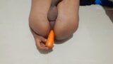 Feet lover, Indian boy solo, carrot inside the asshole snapshot 8