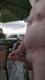 Daddy stroking cock outdoors snapshot 4