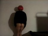 Shemale dance, red head, red panties, venice mask, horny ass snapshot 2