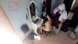 Camera In Nude Barbershop. Hairdresser Makes Lady Undress To Cut Her Hair. Barber, Nudism. Cam 21 snapshot 8