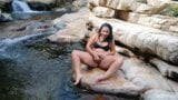 Penelope Olsen: Exhibitionism and masturbation outdoors in the public river during a walk (100% real amateur) snapshot 1