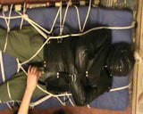 Restrained slave is in the leather straitjacket snapshot 2