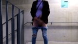 Crossdresser piss in sexy Jeans and pantyhose snapshot 2