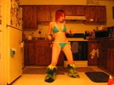 Go-go Dancing in Green Bikini snapshot 8