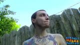Straight bad boy Blinx strokes his big dick outdoor and cums snapshot 12