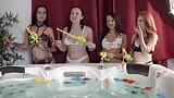 Erotischer Fischer mit bella, Michelle, Tabitha Und camille snapshot 1