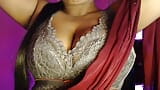 Sexy Bhabhi opened her clothes and bra and pressed her boobs vigorously and pinched her nipples. snapshot 1