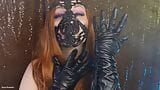 ASMR: latex mask and leather gloves - model Arya Grander snapshot 4