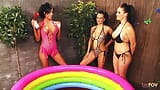 Jelly wrestling is how these three lesbians love to eat pussy and get excited for a threesome snapshot 1