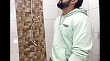 Bearded in the bathroom playing with his Big Cock until he cums and spreads sperm snapshot 2