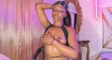 Ebony in Black Bikini Top Tit Tease snapshot 15