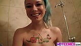 Tiny Emo Fingering pussies shower in bathtub snapshot 3