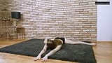 Beautiful sporty ballerina babe stretching legs snapshot 4