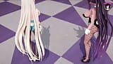 Asuna x Karin - Baile sexy en trajes de conejita caliente (HENTAI 3D) snapshot 6