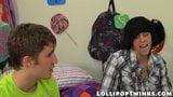 Tyler Bolt, o adolescentă emo, sparge sperma în timp ce o călărește pe Kain Lanning snapshot 2