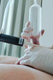 Pumping dick wearing latex medical gloves snapshot 2