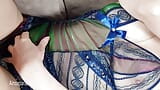 섹시한 긴 드레스 누드 팬티 스타킹과 ICE 플레이 snapshot 12