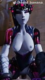 Widowmaker melampau menunggang batang besar dalam pose cowgirl snapshot 3