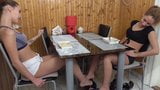 breakfast foot slave of teen twins under the table snapshot 3