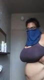 Masked bbw 40ee playing with her huge tits snapshot 1