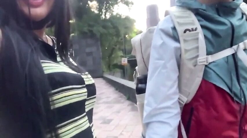 Big booty hung shemale groped in public