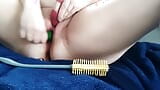 BBW Fuck with Zucchini, Brush, Butt Plug and Toy snapshot 15