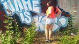 Heet meisje heeft seks door graffiti snapshot 2