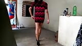 Joselynne Cd Sexy Red Dress And Heels Walk To You 01 snapshot 2