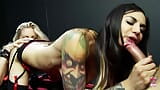 A Cop Fucks a Tattooed Girl From Behind While the Blonde Kisses Her Small Tits snapshot 16