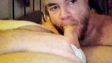 Webcamming hairy redneck dad casually sucks Boys cock thru his tighty whities fly while also enjoying his own pit stink snapshot 14