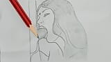 Sketch Drawing Beemar pati ke liye randi ban kar chudi snapshot 11