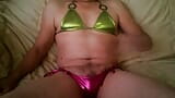 sissy in metallic bikini snapshot 3