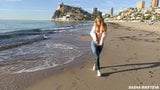 Risky outdoor masturbation on a public beach.  Foot fetish. snapshot 15