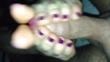 Purple nail polish and footjob. snapshot 3