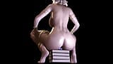 Loira elf com peitos grandes cavalga vibrador até ela gozar - 3D Porn Short Clip snapshot 3