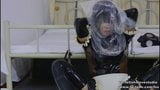 Latex maid self bondage and plastic bag breath play snapshot 10