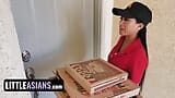 Pizza Delivery Asian Princess Gets Stuck In The Window & She Has To Suck 2 Unhelpful Dicks - TeamSkeet snapshot 5