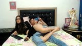 Young latin couple on bed - shy girlfriend gives blowjob snapshot 1