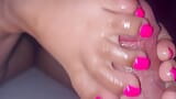 Latinas barbie pink toes give sexy footjob snapshot 4