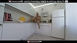 Solo blonde Cindy Key fucks her pussy with the toy on a kitchen in VR. snapshot 1