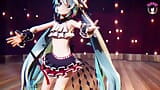 Симпатичная Miku танцует в сексуальной юбке snapshot 4