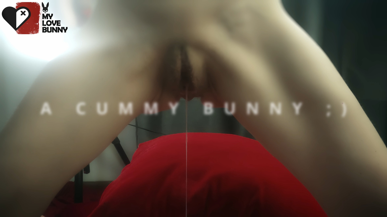 Bunny är full av sperma med en droppande creampie - mylovebunny