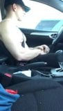 Hot Guy Stroking and Cumming While Driving snapshot 2