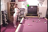 Super hot lesbian couple playing strip pool snapshot 2