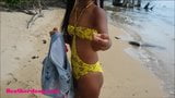 HD Thai teen Beach day outdoor giving deep throat throatpie snapshot 9