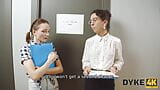 DYKE4K. New Girl and Her Naughty Coworkers snapshot 4